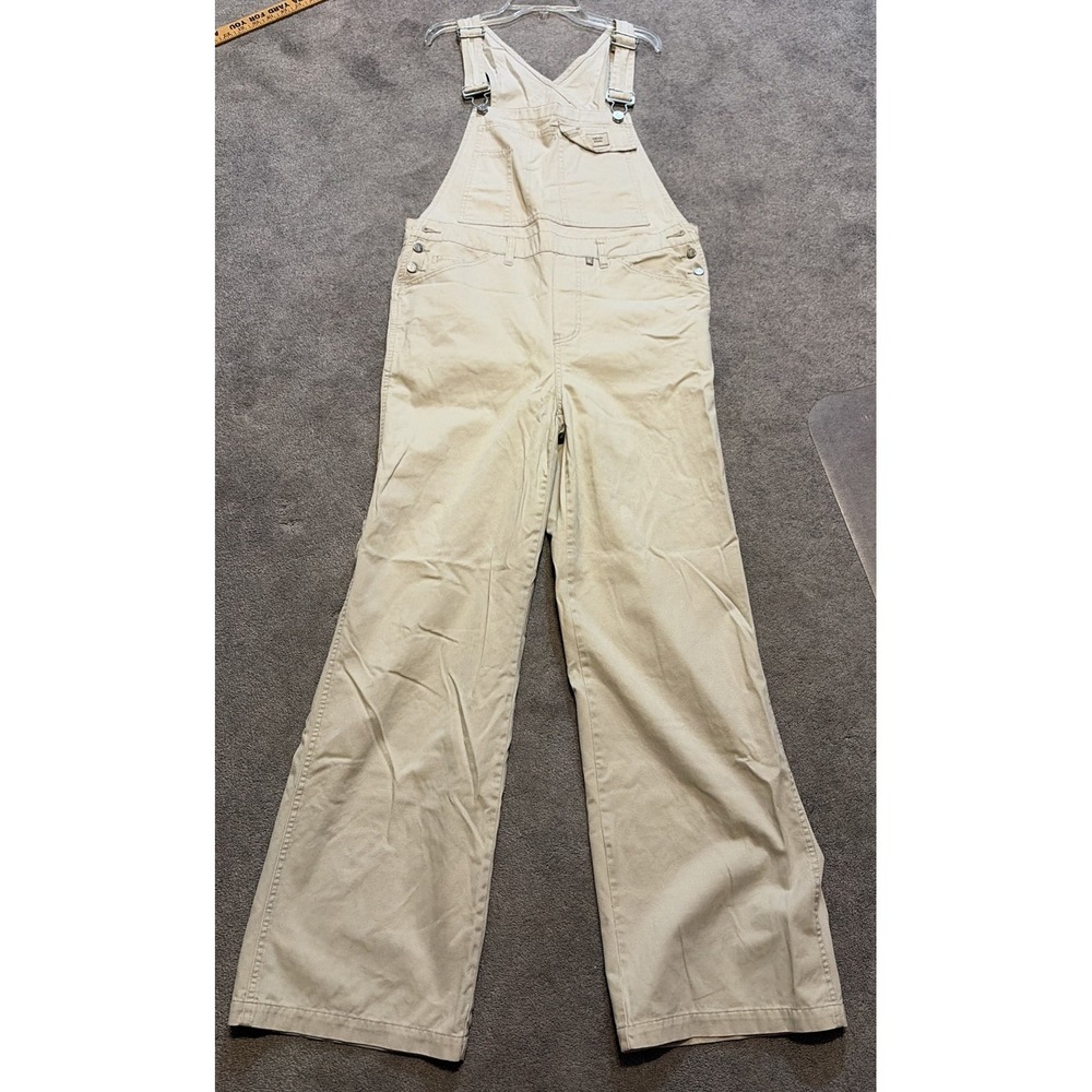 Vintage Calvin Klein Jeans Beige Wide Leg Overalls Utility Y2K Women's Medium